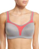 Colorblock Sport Contour Bra, Frost Gray/Berry