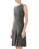 Herringbone Wool-Cashmere Jersey Dress
