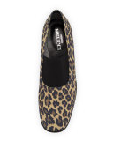 Yasemin Waterproof Leopard-Print Pump, Camel