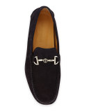 Suede Logo-Bit Driver, Blue