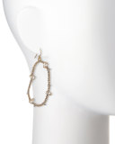 Large Oval Pavé Wire Drop Earrings