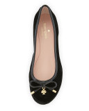 willa velvet ballerina flat, black