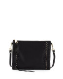 Jon Whipstitch Leather Crossbody Bag, Black