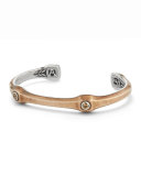 Men's 10.5mm Anvil Cuff Bracelet with Black Diamonds