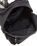 Abbeydale Nylon Check-Trim Backpack, Black