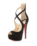 Marlenalta Suede 150mm Red Sole Pump, Black