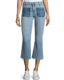 Santa Cruz Flare-Leg Cropped Jeans, Patch Varick