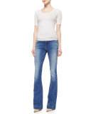 Charlize Faded Whiskered Flared Jeans