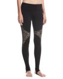 West Coast Laser-Cut Performance Leggings, Black