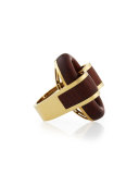 18k Gold Bloodwood Buckle Ring