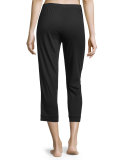 Cropped Jersey Lounge Pants, Black