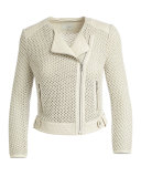 Jaelle Crocheted-Knit Asymmetrical Jacket