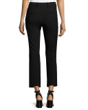 Straight Cropped Suit Pant, Black