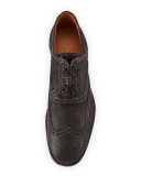 Bleecker Leather Wing-Tip Shoe, Gray