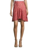 Braxten Lace Flared Godet Skirt, Pink