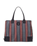 Ella Packable Printed Tote Bag, Tory Navy/Multi