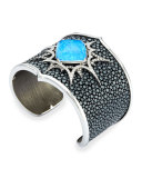 Murder She Wrote Opalescent Quartz Stingray Cuff