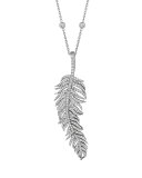 Pavé Diamond Feather Pendant Necklace