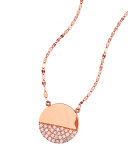 Flawless Illusion Disc Pendant Necklace in 14K Rose Gold
