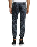 Bleached Astronaut Denim Jogger Pants, Dark Indigo
