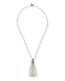 Pearly and Crystal Tassel Necklace