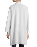 Kimono Silk Cotton Interlock Jacket, Bone  