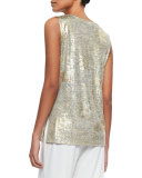 Luminous Long Tank, Gold/Multi, Petite
