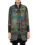 Jacquard Zip-Front Coat, Northern Lights