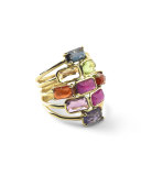 18k Rock Candy Mosaic Cascade Ring, Fall Rainbow