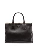 City Calf Double-Zip Executive Tote Bag, Black/White (Nero/Bianco)