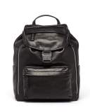 Killian Men's Medium Leather Logo Backpack, Black