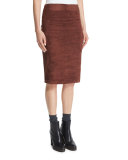 Suede Pencil Skirt