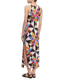 Fractals Printed Midi Coverup Dress