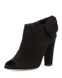 Dylan Bow Peep-Toe Bootie, Black