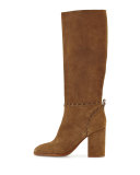 Contraire Suede 90mm Knee Boot, River Rock