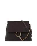 Faye Medium Leather & Suede Shoulder Bag