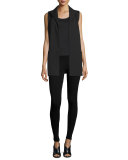Long Scoop-Neck Tank, White
