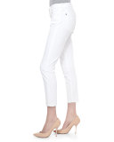 Kimmie Straight-Leg Cropped Jeans, Clean White