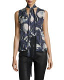You Only Live Twice Sleeveless Silk Blouse, Solitaire