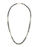 Long Agate, Spinel & Tahitian Pearl Rope Necklace, 38"L