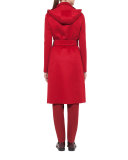 Cashmere-Blend Belted Coat, Wunderbeere