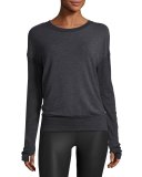 Intricate Cutout-Back Athletic Pullover