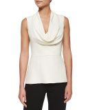 Cowl-Neck Peplum Top