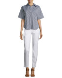 Samantha Skinny Ankle Pants, Optic White