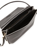 Berkeley Leather Messenger Bag, Black/White