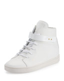 Breck Leather High-Top Sneaker, White