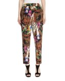 Jungle-Print Pull-On Pants, Black/Multi