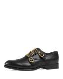Queercore Brogue Monk Shoe, Black