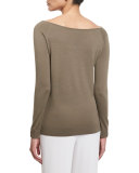 Ebliss Refine Wool Wide-Neck Sweater