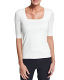 Square-Neck Half-Sleeve Top